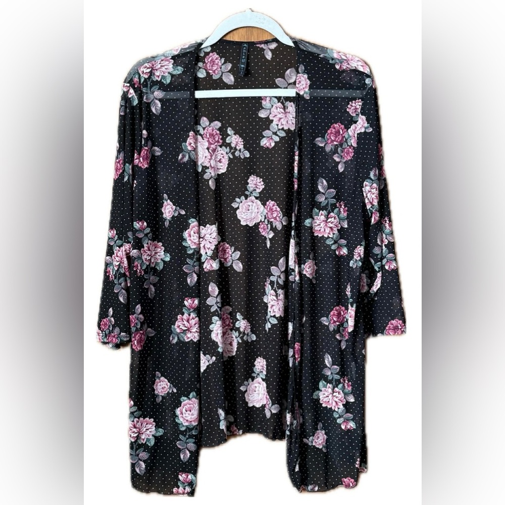 Floral Black Kimono Robe